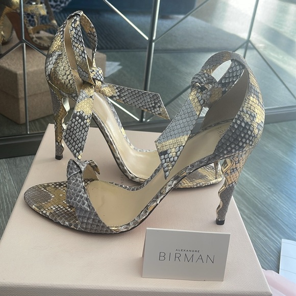 Alexandre Birman Clarita Python Wave-heel Sandals - Picture 1 of 13